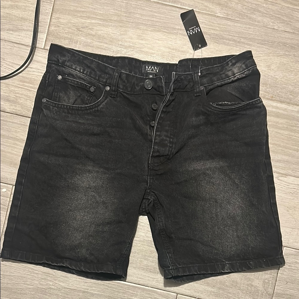 Black Denim Shorts